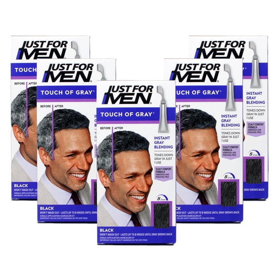 JUST FOR MEN Touch of Gray Black T-55 Hair Color 1.4 oz 5 Pack