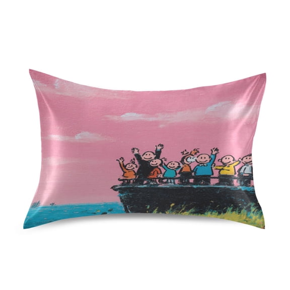 JLWWHD Cartoon Characters Satin Pillowcase Soft Smooth Envelope Design Comfortable Bedding Essentials 20×26in