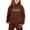 Coffee, variant on lnmuld Two Piece Outfits Stylish Girls Winter Outfit Set Cozy Printed Hooded Sweatshirt Ensemble for Casual Wear with Easy Care Instructions Solid Color Size:6-7 Years