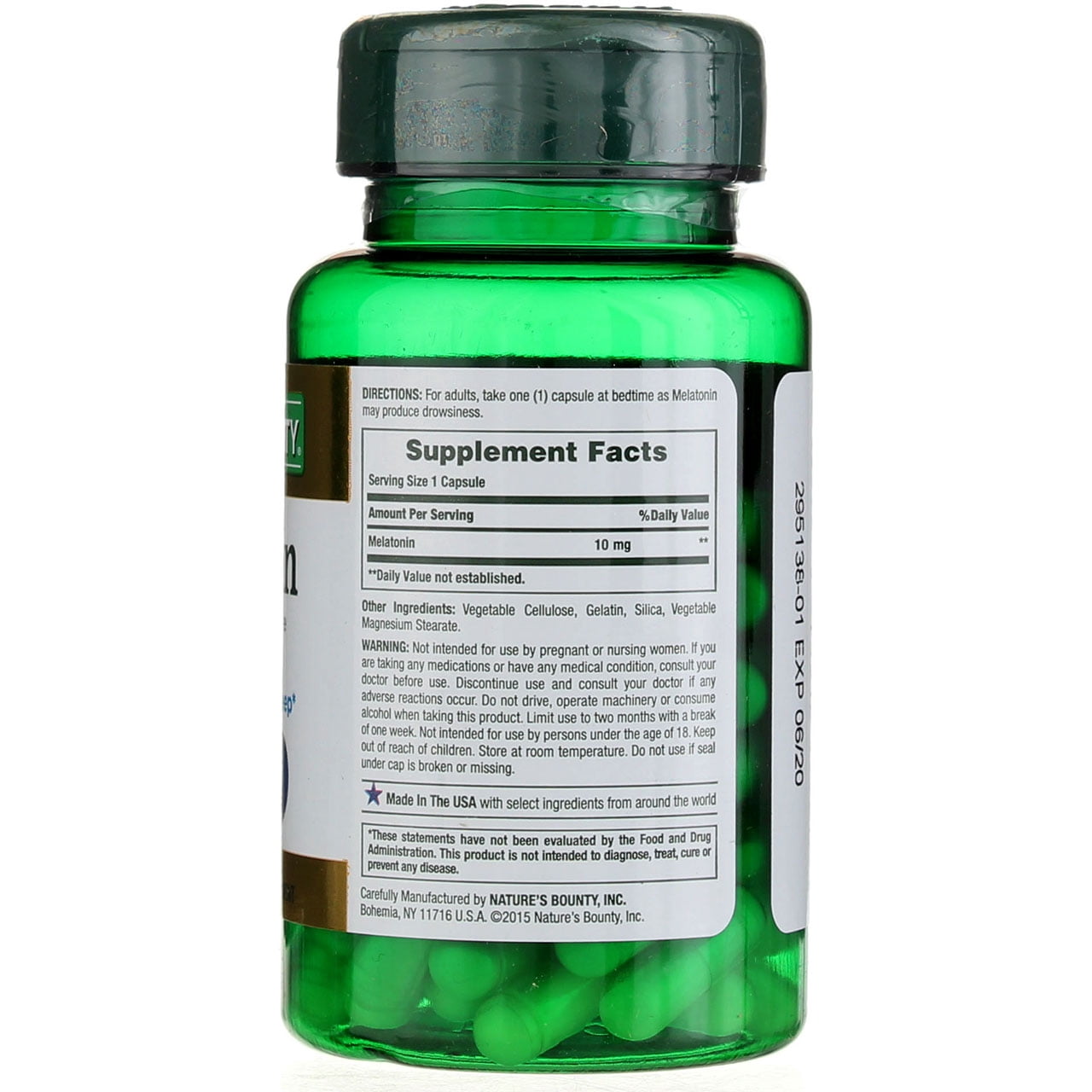 5 Pack - Nature's Bounty Melatonin 10mg Capsules. 60 Tablets Each