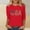 Red, variant on HOMBOM 3/4 Sleeve Shirts for Women 4th of July Patriotic USA Print Casual Crew Neck Young Womens T Shirts