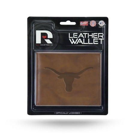 Brown Billfold - Texas Longhorns NCAA Embossed Brown Leather Billfold Wallet