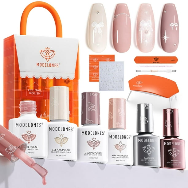 Kit de esmaltes de uñas en gel modelones Kit de esmaltes de uñas en gel con luz UV