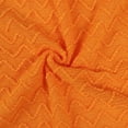 thumbnail image 6 of PiccoCasa 50"x60" Acrylic Throw Blanket Knit Wave Pattern Decorative Blanket with Tassels, Orange, 6 of 6