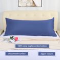thumbnail image 2 of Unique Bargains Egyptian Cotton Zipper Long Body Pillow Cover Navy Blue 20" x 60", 2 of 8