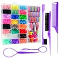 thumbnail image 1 of Hair Accessories Set for Girls Toddlers - Colorful Small Bands for Hair, No Damage Elastic Hair Ties, Clips and Topsy Tail Tools, 1 of 1
