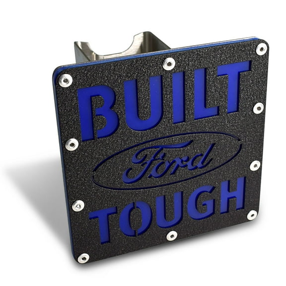 Ford Built-Ford-Tough Rugged Style Black 2" inch Class III Tow Hitch Cover for F-150, SUV, Trucks