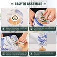 thumbnail image 4 of Small Table Lamp LED Bedside Nightstand Lamps with Fabric Shade Decor Desk Lamp for Living Room Bedroom Office Elegant Blue Iris Flowers, 4 of 7