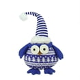thumbnail image 2 of 12" Blue Owl with Striped Hat Christmas Tabletop Figurine, 2 of 2