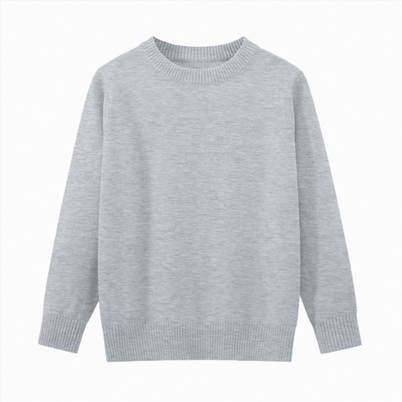 Splozh Toddler Boy Sweaters Toddler Baby Girl Boy Knit Sweater Round Neck Long Sleeve Pullover Sweatshirt Fall Winter Clothes,Grey,2-3 Years