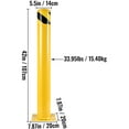 thumbnail image 3 of SKYSHALO Security Post, 42" Tall, 5.5" Wide Steel Pipe, Yellow, Includes 8 Anchoring Bolts, Ideal for Areas Needing Traffic Control, 3 of 9