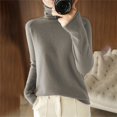 thumbnail image 4 of NMMUED Turtleneck Sweater Women Pullover Sweaters for Women Lightweight Sweaters for Women Knit Sweater for Women Loose Sweaters for Women, Brown L, 4 of 6