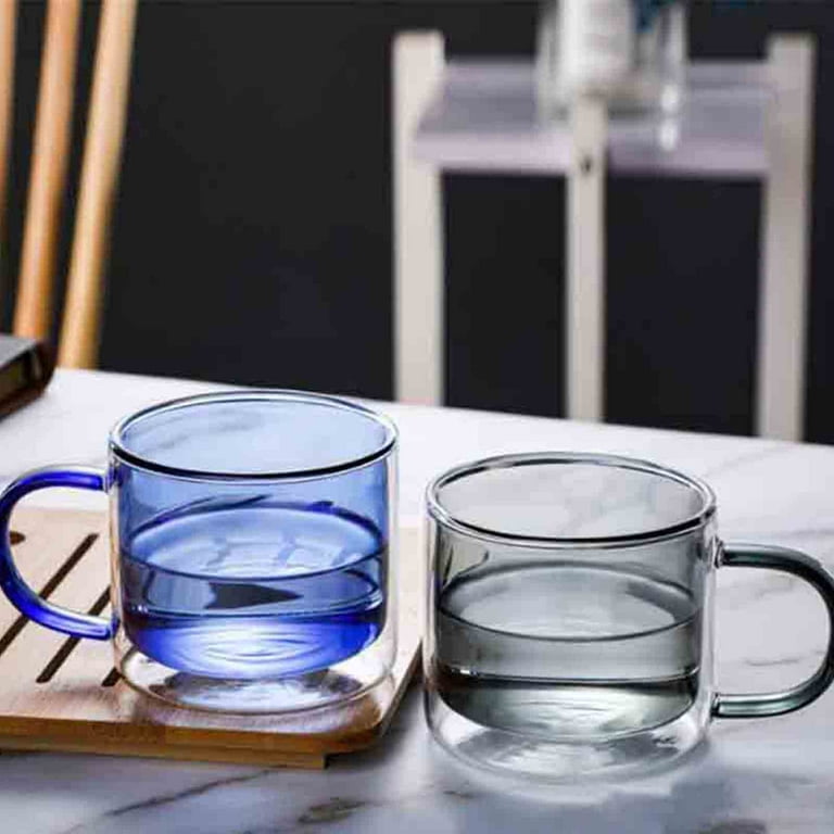 Glass Cup Coffee Mug Big Handle Transparent Glass Water Cup Creative M –  vanilla girl
