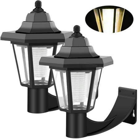 

Hqgsdyxz 2Pcs Solar Wall Light Outdoor Solar Hexagonal Light IP44 Waterproof Solar Fence Light Auto On/Off Retro LED Wall Lamp Heat Resistant Solar Garden Light Decor Solar Landscape Light