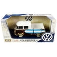 thumbnail image 2 of Volkswagen Type 2 (T1) Pickup White and Yellow with Wood Paneling with Surfboard 1/24 Diecast Model Car by Motormax, 2 of 2