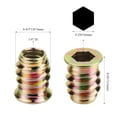 thumbnail image 4 of Powlankou 60 piezas 1/4"-20 x 15 mm Tuercas de inserción para muebles Tuercas de inserción roscadas hexagonales con llave hexagonal, 4 of 5