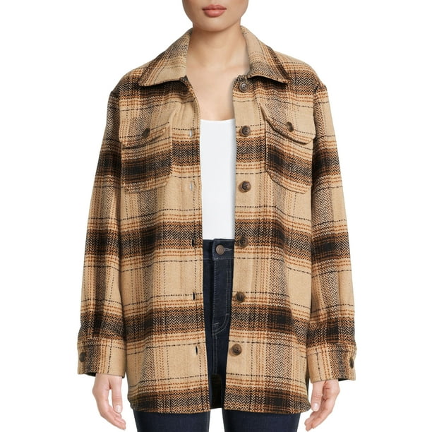 Time and Tru Women's Plaid Shacket - Walmart.com