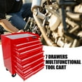 thumbnail image 2 of Rolling Tool Chest with Wheels and 7-Drawer, Detachable Tool Cabinet with Lock for Garage, Locking Mechanic Tool Cart Rolling Tool Box for Warehouse, Workshop, Repair Shop, Red, 2 of 9