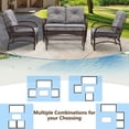 thumbnail image 4 of All-Weather Rattan Patio Furniture Set of 4, Outdoor Wicker Conversation Sets with Arm Chairs, Tempered Glass Table, Cushions, Sectional Sofa Set for Backyard Garden Poolside, K3001, 4 of 10