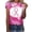 #1 Pink, variant on Lolmot Plus Size Tops for Women Casual Summer Breast Cancer Awareness Shirt Pink Ribbon Print Short Sleeve Crewneck Tops