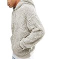 thumbnail image 2 of Men's Solid Fleece Long Sleeve Front Pocket Sweatshirt Casual Hooded Pullover Tops, 2 of 3
