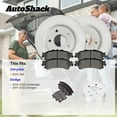thumbnail image 3 of AutoShack Front Vented Coated Brake Rotors + Ceramic Brake Pads + Hub Bearing Assembly 8-PC Brake Kit Replacement for 2017-2019 Dodge Charger 2018 Dodge Challenger ArmorStop 13.58" (345 mm), 3 of 5