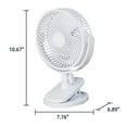 thumbnail image 4 of Mainstays 6-inch New Desktop or Clip-on AC Electric Personal Indoor Fan with 2 Speeds, White, 4 of 11