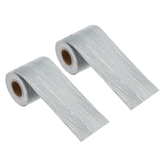 Wood Grain Repair Tape, 2 Inch x 33 Feet Self Adhesive Wood Grain Tape Multi-Purpose Wallpaper Border Trim for Furniture Floors Windows Doors Tables Home, Gray, 2 Roll