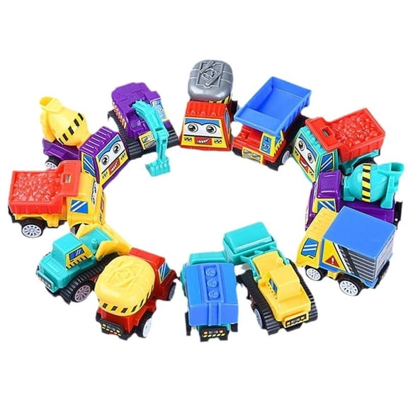 10 Pcs Pull Back City Cars and Trucks Toy Vehicles Set, Friction Powered Cars Toys for Toddlers, Boys, Girls’ Educational Play, Goodie Bags Stuffers