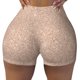 thumbnail image 2 of Fotbe Beige Sparkling Glitter Shorts Sin Costuras – Shorts Deportivos de Cintura Alta para Mujer, Elásticos para Gimnasio, Yoga, Running o Ciclismo-X-Large, 2 of 8