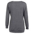 thumbnail image 6 of OlLIGET Fashion Woman O-Neck Long Sleeve T-Shirt Summer Solid Pocket Loose Blouse Tops Gray S, 6 of 7