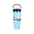 thumbnail image 2 of Botella de agua portátil de acero inoxidable aislada con asa, gran capacidad, multicolor, vaso térmico sellado al vacío para bebidas calientes y frías, 2 of 8