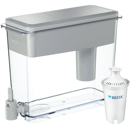 Brita Extra Large Filtered Water Dispenser with 1 Standard Filter, BPA Free - UltraMax, Gray, 18 Cup