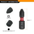thumbnail image 2 of Uxcell 20pcs PZ2 Pozi Punta de Destornillador 1/4" Hex Shank 25mm/1" Longitud Magnética Phillips Slotted Hex Bits Punta de Destornillador de Acero S2 para Herramientas Eléctricas de Impacto, 2 of 7