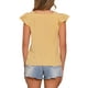 thumbnail image 3 of INSPIRAR CHIC Blusas de Cuadros para Mujeres con Cuello Cuadrado y Mangas de Volante Verano XL Amarillo Claro, 3 of 5