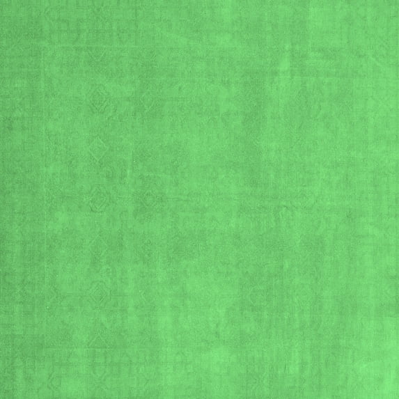 Ahgly Company Indoor Square Oriental Emerald Green Modern Area Rugs, 3' Square