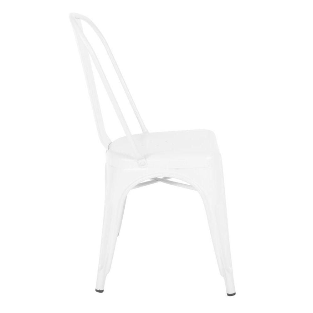 Chaise de salle à manger Tolix Roch en blanc, chaise en métal