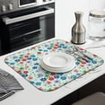 thumbnail image 3 of Pioneer Flower Floral Print Pattern Kitchen Dish Drying Mat 1 Pack, Ultra Absorbent Microfiber Drainer Mat, 16"x18", 3 of 6