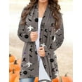 thumbnail image 2 of Alsol Lamesa Women's Halloween Pumpkin Cat Print Knitting Cardigan Plus Size Casual Long Sleeve Open Front Drape Knitted Cardigans Sweater Outwear Coat, 2 of 3