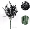 thumbnail image 2 of Viworld 12 Bundles Black Artificial Flowers, Fake Outdoor UV Resistant Plants Faux Plastic Greenery Shrubs Indoor Outside Hanging Planter Home Kitchen Office Wedding, Garden Decor (Black Eucalyptus), 2 of 6