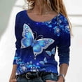 thumbnail image 2 of Moda mujer manga larga cuello redondo blusa estampada otoño casual pulóver tops Fridja  fjkfkj530, 2 of 5