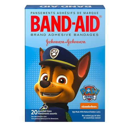 Band-Aid Brand Nickelodeon Paw Patrol Adhesive Bandages, Assorted Sizes, 20 Ea, 6 Pack