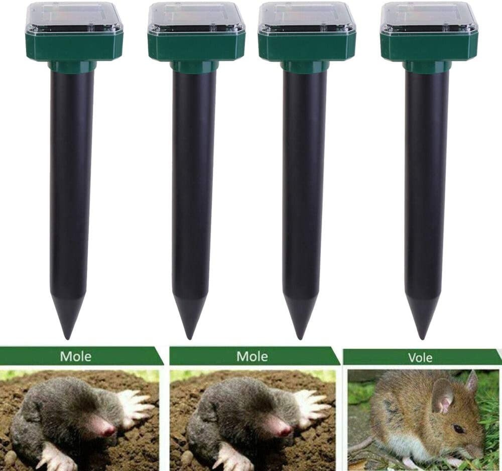1/4PCS Ultrasonic Solar Garden Lawn Animal Mole Mice Mouse Rat Snack Repeller 