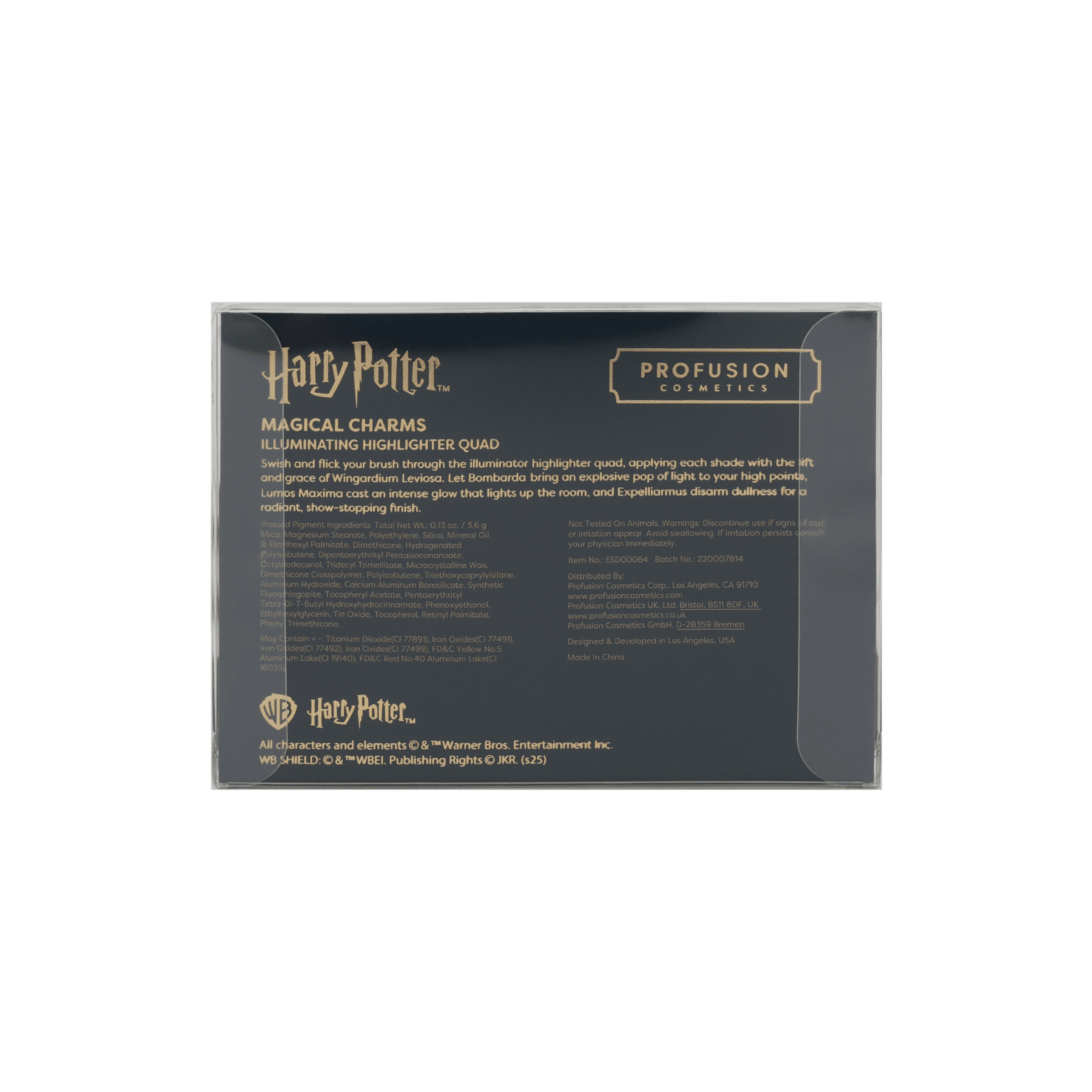 Profusion Cosmetics Harry Potter Holiday Magical Charms Illuminating Highlighter Quad