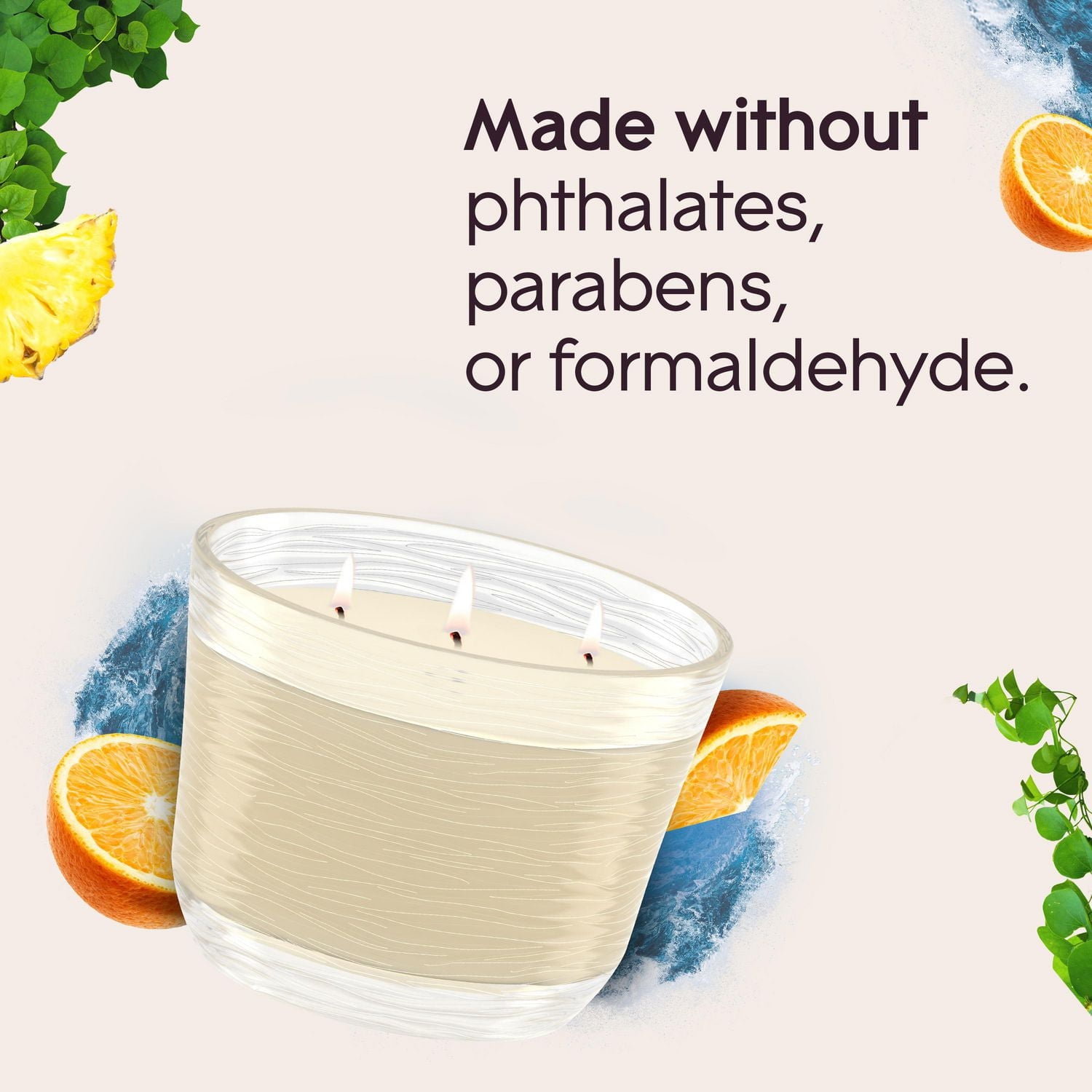 Glade® Scented 3-Wick Candle Air Freshener, Coastal Sunshine Citrus