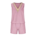 thumbnail image 7 of Summer Plus Size Two Piece Outfits for Women Fashion Round Neck Sleeveless Blouse +Loose Pockets Pants Sets, 7 of 7
