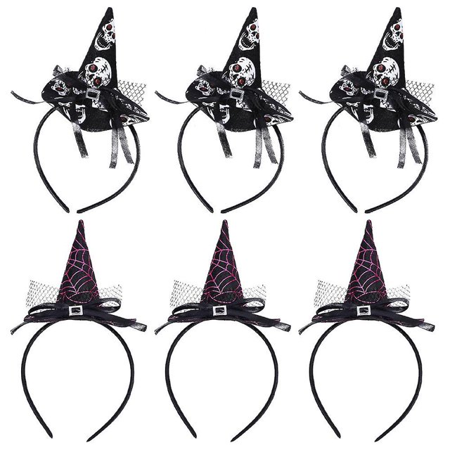 Diademas de Halloween con pinza para el pelo, surtido de sombreros de araña y bruja para fiestas de Halloween, compatibles con fiestas de disfraces de Halloween