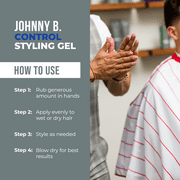 Johnny B Control Alcohol-Free Hair Styling Gel, Strong Hold, All Hair Types 3.3 oz.