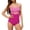 0-Pink669, variant on Hienoo Girls' Cut Out One-Piece Swimsuit High Waist Color Block Bathing Suit, Sizes 7-16