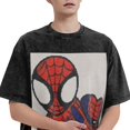 thumbnail image 3 of Spider-Man 230g Vintage Washed Drop Shoulder T-Shirt - Iron On, 3 of 7